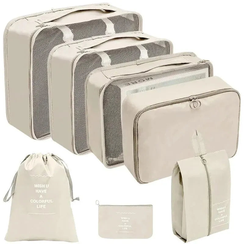 7/10 Piece Travel Organizers – Bags for Suitcases, Clothes, and Shoes
