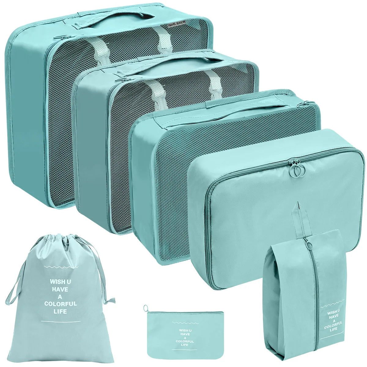 7/10 Piece Travel Organizers – Bags for Suitcases, Clothes, and Shoes
