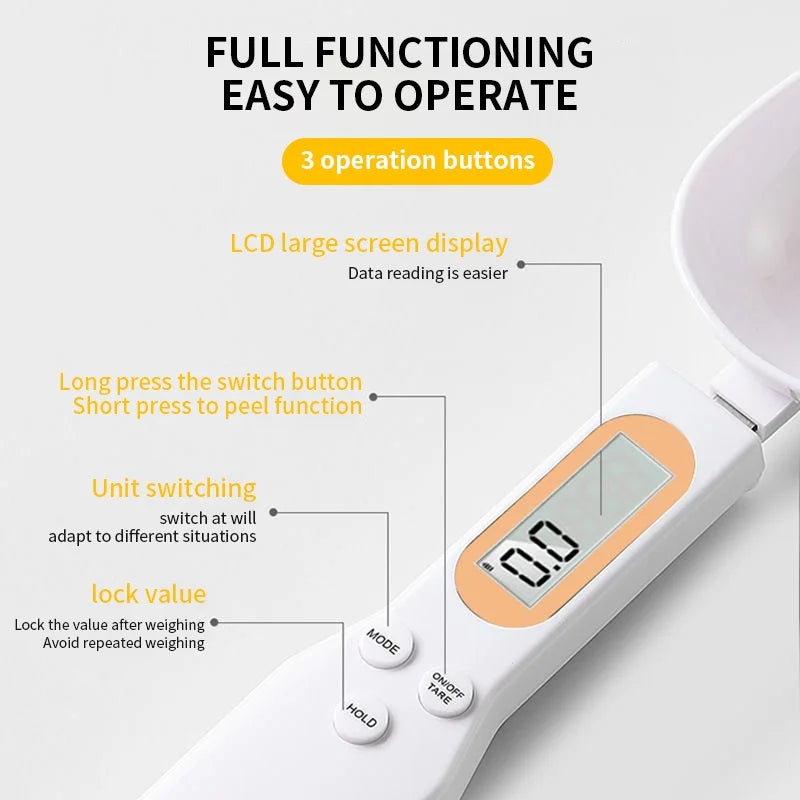 Digital Kitchen Scale Spoon 0.1g – 500g | Precise Measurement for Flour, Coffee, Milk, and Baking