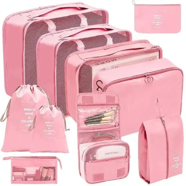 7/10 Piece Travel Organizers – Bags for Suitcases, Clothes, and Shoes