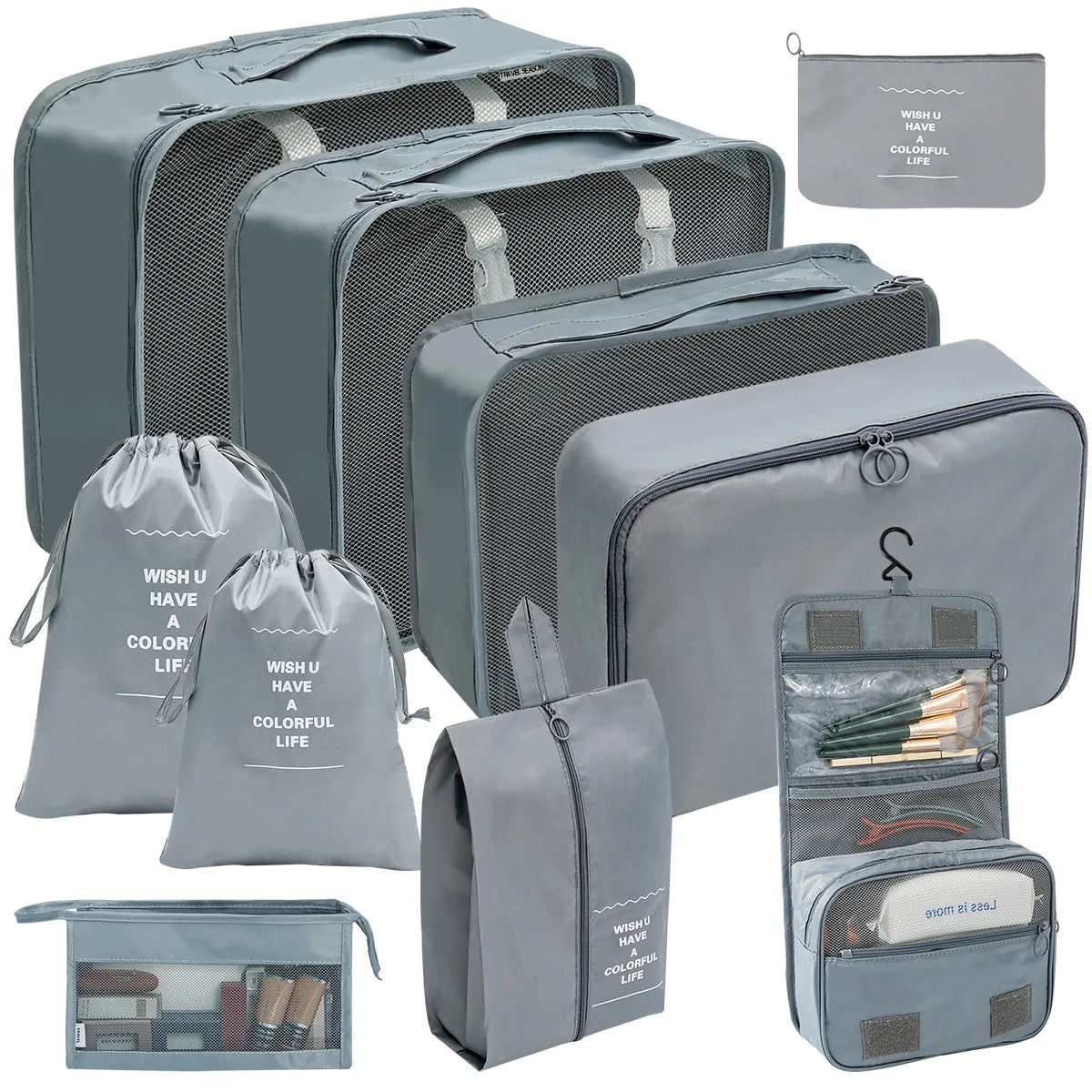 7/10 Piece Travel Organizers – Bags for Suitcases, Clothes, and Shoes